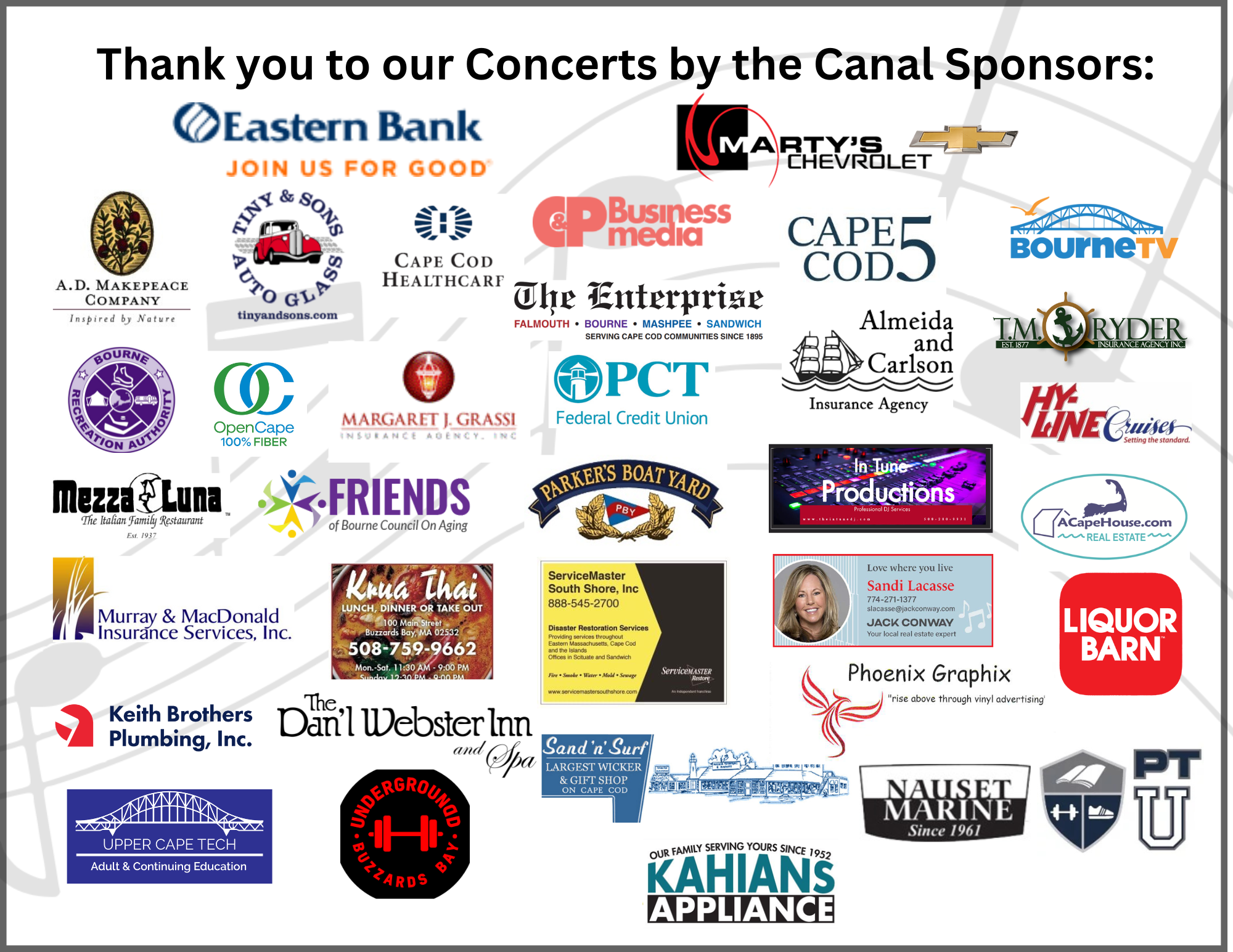 list of local business as concert sponsorships